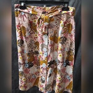 Floral Print Midi Skirt